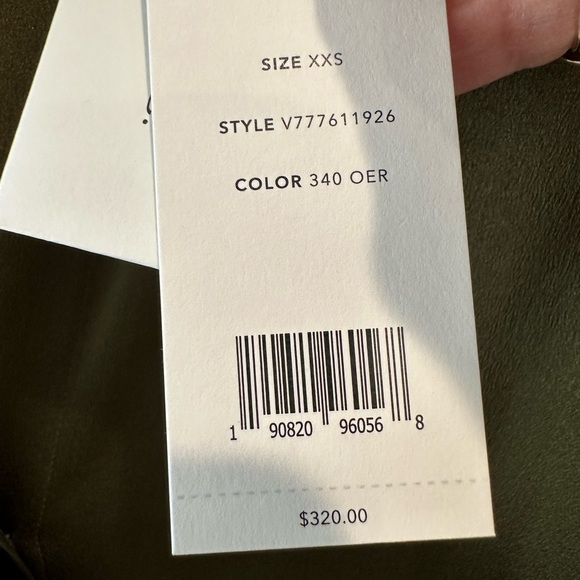 Vince silk charmeuse blouse NWT olive - Picture 7 of 7